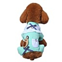 Cat Dog Jumpsuit Pajamas Dog Clothes Bowknot Purple Green Pink Cotton Costume For Spring Fall Winter Men