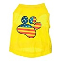 Cat Dog Shirt / T-Shirt American / USA Dog Clothes Breathable Yellow Costume Cotton XS S M L