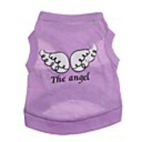 Cat Dog Shirt / T-Shirt Angel Devil Fashion Dog Clothes Breathable Purple Pink Green Costume Cotton XS S M L