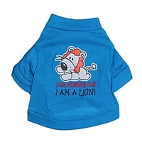 Cat Dog Shirt / T-Shirt Cartoon Letter Number Dog Clothes Puppy Clothes Dog Outfits Breathable Blue Costume for Girl and Boy Dog Cotton XS S M L miniinthebox