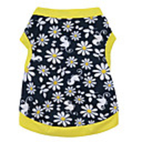 Cat Dog Shirt / T-Shirt Floral Botanical Fashion Dog Clothes Breathable Black / Yellow Costume Cotton XS S M L