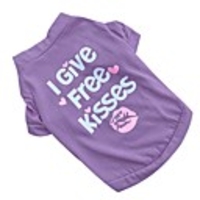 Cat Dog Shirt / T-Shirt Letter Number Casual / Daily Fashion Dog Clothes Purple Red Blue Costume Cotton XS S M L
