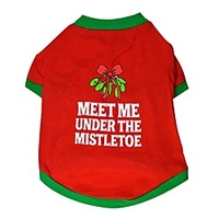 Cat Dog Shirt / T-Shirt Puppy Clothes Color Block Casual / Daily Christmas Dog Clothes Puppy Clothes Dog Outfits Breathable Red Costume for Girl and Boy Dog Cotton XS S M L