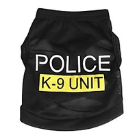 Cat Dog Shirt / T-Shirt Puppy Clothes Police / Military Fashion Dog Clothes Puppy Clothes Dog Outfits Black Blue Pink Costume for Girl and Boy Dog Terylene XS S M L miniinthebox