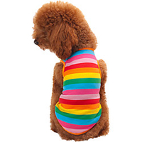 Cat Dog Shirt / T-Shirt Puppy Clothes Stripes Fashion Dog Clothes Puppy Clothes Dog Outfits Rainbow Costume for Girl and Boy Dog Cotton XS S M L XL