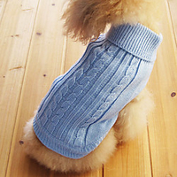 Cat Dog Sweater Puppy Clothes Solid Colored Winter Dog Clothes Puppy Clothes Dog Outfits Light Blue Costume for Girl and Boy Dog Cotton XS S M L XL miniinthebox