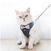 Cat Harness Leash Adjustable Soft Safety Plaid / Check Stripes Cotton Red Pink 2pcs