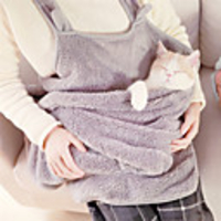 Cat Pets Carrier Bag Travel Backpack Travel Carrier Bag Portable Breathable Warm Creative Solid Colored Plush Gray