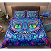 Cat Print 3-Piece Duvet Cover Set Hotel Bedding Sets Comforter Cover with Soft Lightweight Microfiber,  Include 1 Duvet Cover,  2 Pillowcases for Double/Queen/King(1 Pillowcase for Twin/Single)