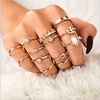 cathercing 13 pcs women rings set knuckle rings gold bohemian rings for girls vintage gem crystal rings joint knot ring sets for teens party daily fesvital jewelry gift(style3)
