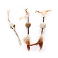 Catnip Feather Toy Interactive Toy Cat Toys Set Cat Pet Toy 1pc Pet Exercise Releasing Pressure Wood Gift