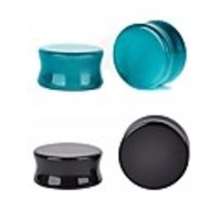 cats eye organic stone amp; black onyx ear plugs (plug gauge=22mm(7/8))