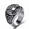 celtic rings for men solar cross symbol stainless steel silver black vintage jewelry szie 11