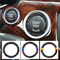 Ceyes For BMW E90 E92 E93 For M 3 Series German Flag Auto Engine Start Stop Circle Ring Covers Stickers Car Styling Accessories