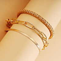 Chain Bracelet Stacking Stackable Vintage Theme Vintage European Fashion Alloy Bracelet Jewelry Gold For Christmas Halloween Gift Date Festival