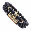 chakra healing bracelet, 8mm lava rock natural stone bracelet, yoga stone beads bracelets, essential oil diffuser bracelet, elastic adjustable bracelet for men women (1 layer-h-2 pack)