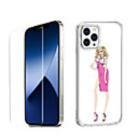 Characters Fashion Case For iPhone 12 iPhone 11 iPhone 12 Pro Max Unique Design Protective Case with Screen Protector Shockproof Back Cover TPU