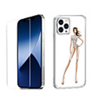 Characters Fashion Case For iPhone 12 iPhone 11 iPhone 12 Pro Max Unique Design Protective Case with Screen Protector Shockproof Back Cover TPU