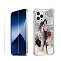 Characters Fashion Case For iPhone 12 iPhone 11 iPhone 12 Pro Max Unique Design Protective Case with Screen Protector Shockproof Back Cover TPU