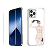 Characters Fashion Case For iPhone 12 iPhone 11 iPhone 12 Pro Max Unique Design Protective Case with Screen Protector Shockproof Back Cover TPU