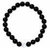 charged distance bracelet - premium 7 black tourmaline amp; rainbow moonstone crystal 8mm bead bracelets tumble polished stretchy selenite charging heart included (healing energy / psychic