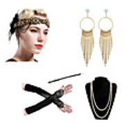 Charleston Vintage 1920s The Great Gatsby Costume Accessory Sets Gloves Flapper Headband Women