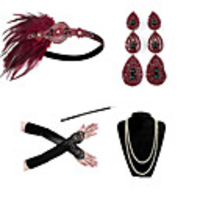 Charleston Vintage 1920s The Great Gatsby Costume Accessory Sets Gloves Flapper Headband Women