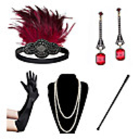 Charleston Vintage 1920s The Great Gatsby Costume Accessory Sets Gloves Flapper Headband Women