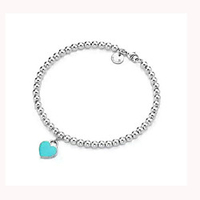 Charm Bracelet Bead Bracelet Heart Love Ladies Bohemian Fashion Inspirational Boho Sterling Silver Bracelet Jewelry Pink / Green For Christmas Gifts Party Wedding Casual Daily Sports / Silver Plated miniinthebox