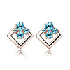 Charming Square Shaped Design Crystal Alloy Earrings