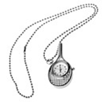 Charming Tennis Racket Necklace Watch