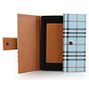 Checked Protective Leather Case/Bag for iPad2(Blue)