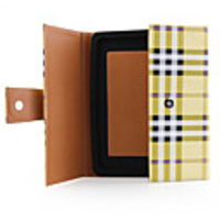 Checked Protective Leather Case/Bag for iPad(Yellow)