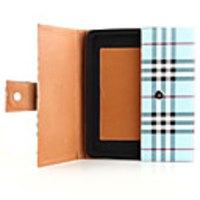 Checked Protective PU Leather Case/Bag for iPad(Blue)