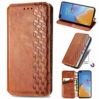 Checkered Leather Case For Huawei Y6P / Y5P / Y8P / P smart 2020 P40 P40Pro Magnet Flip Book Case Cover on For Huawei Honor 30 30Pro 30s 9A 9S Nova 7 7SE 7I 7Pro 6SE 10S miniinthebox