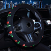 Cherry Butterfly Steering Wheel Cover Embroidery Cute Colorful Decor Universal Car Steering Wheel Protector Anti-Slip Soft Interior Accessories for Women Men fit Car SUV Truck etc15 inch Four Seasons miniinthebox