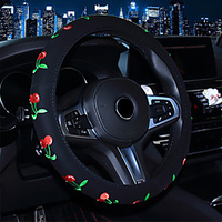 Cherry Butterfly Steering Wheel Cover Embroidery Cute Colorful Decor Universal Car Steering Wheel Protector Anti-Slip Soft Interior Accessories for Women Men fit Car SUV Truck etc15 inch Four Seasons miniinthebox