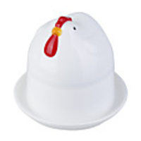 Chicken Shaped Plastic Microwave Egg Boiler for 4 Eggs