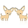 chihuahua gifts: dog earrings packaged in gift pouch - cute earrings for girls (gold)