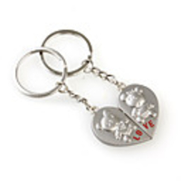 Chinese Shaped Metal Keychain,  Pair