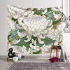 Chinese Style Wall Tapestry Art Decor Blanket Curtain Hanging Home Bedroom Living Room Decoration Polyester Floral Flower Chrysanthemum Blooming