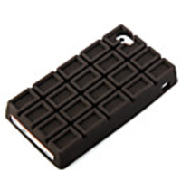 Chocolate Shaped Protective Silicone Case for iphone 4 Black