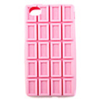 Chocolate Shaped Protective Silicone Case for iphone 4 Pink