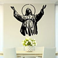 Christian Character Jesus Famous / Wall Stickers Plane Wall Stickers / People Wall Stickers Decorative Wall Stickers PVC Home Decoration Wall Decal Wall Decoration 1pc