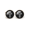 christian cross cufflinks,  cross cuff links,  christian cross genuine gift (bronze)