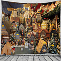Christmas / Classic Theme Wall Decor 100% Polyester Classic / Fantasy Wall Art,  150100 cm Decoration