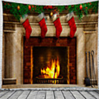 Christmas / Classic Theme Wall Decor 100% Polyester Classic / Fantasy Wall Art,  150100 cm Decoration
