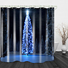 Christmas Blue Christmas Pine Tree Digital Printing Shower Curtain Shower Curtains Hooks Modern Polyester Trend Design