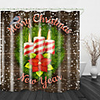 Christmas Candle With Birdie Digital Printing Shower Curtains Hooks Modern Polyester Trend Design
