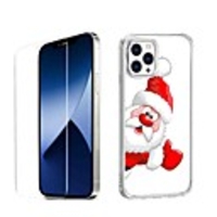 Christmas Case For Apple iPhone 12 iPhone 11 iPhone 12 Pro Max Unique Design Protective Case with Screen Protector Shockproof Back Cover TPU